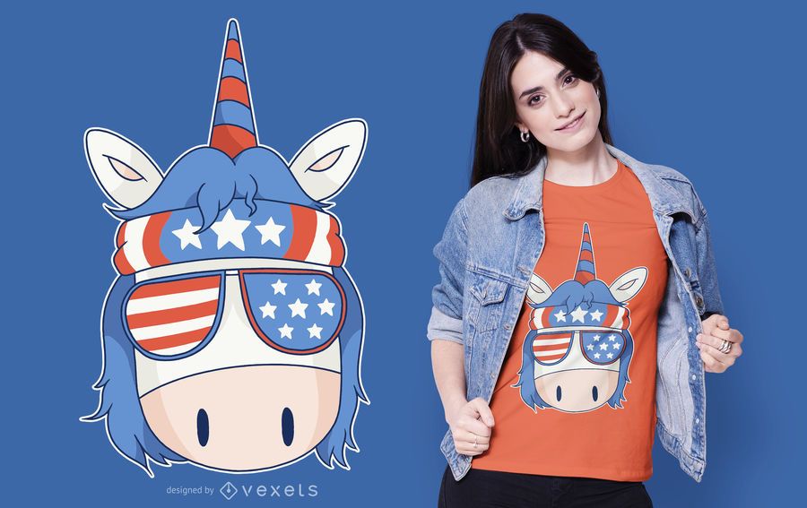 Diseño de camiseta American Rebel Unicorn Diseño de camiseta American Rebel Unicorn