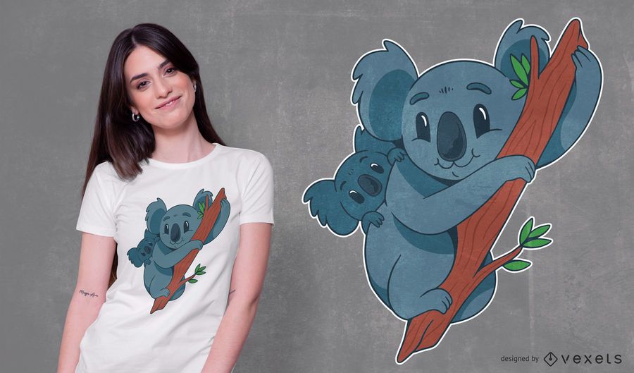 Koala Mom and Baby T-shirt Design Koala Mom and Baby T-shirt Design