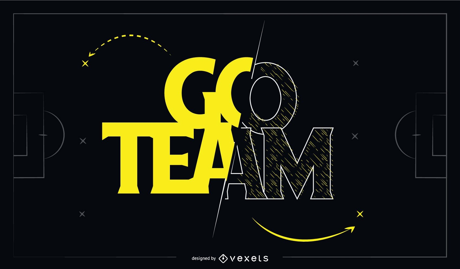 Diseño de cotización de letras Go Team Sports
