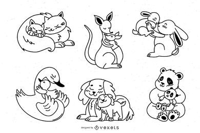 Animal Moms Stroke Design Pack