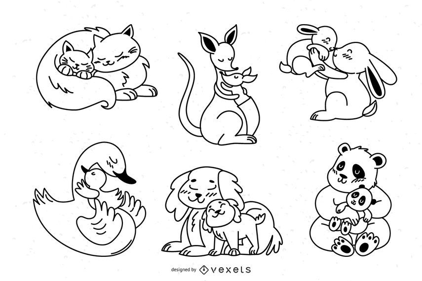 Animal Moms Stroke Design Pack Animal Moms Stroke Design Pack