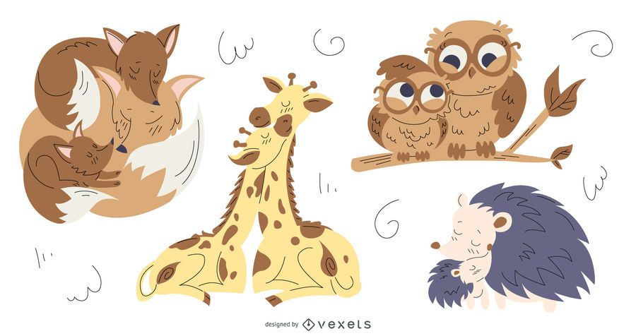 Animal Moms Illustration Pack Animal Moms Illustration Pack