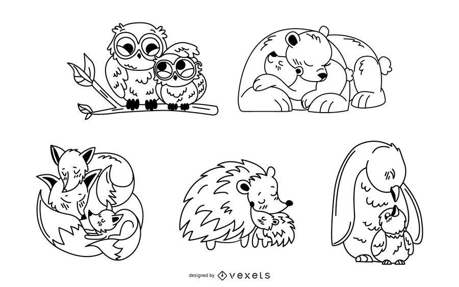 Animal Mom Stroke Design Pack Animal Mom Stroke Design Pack