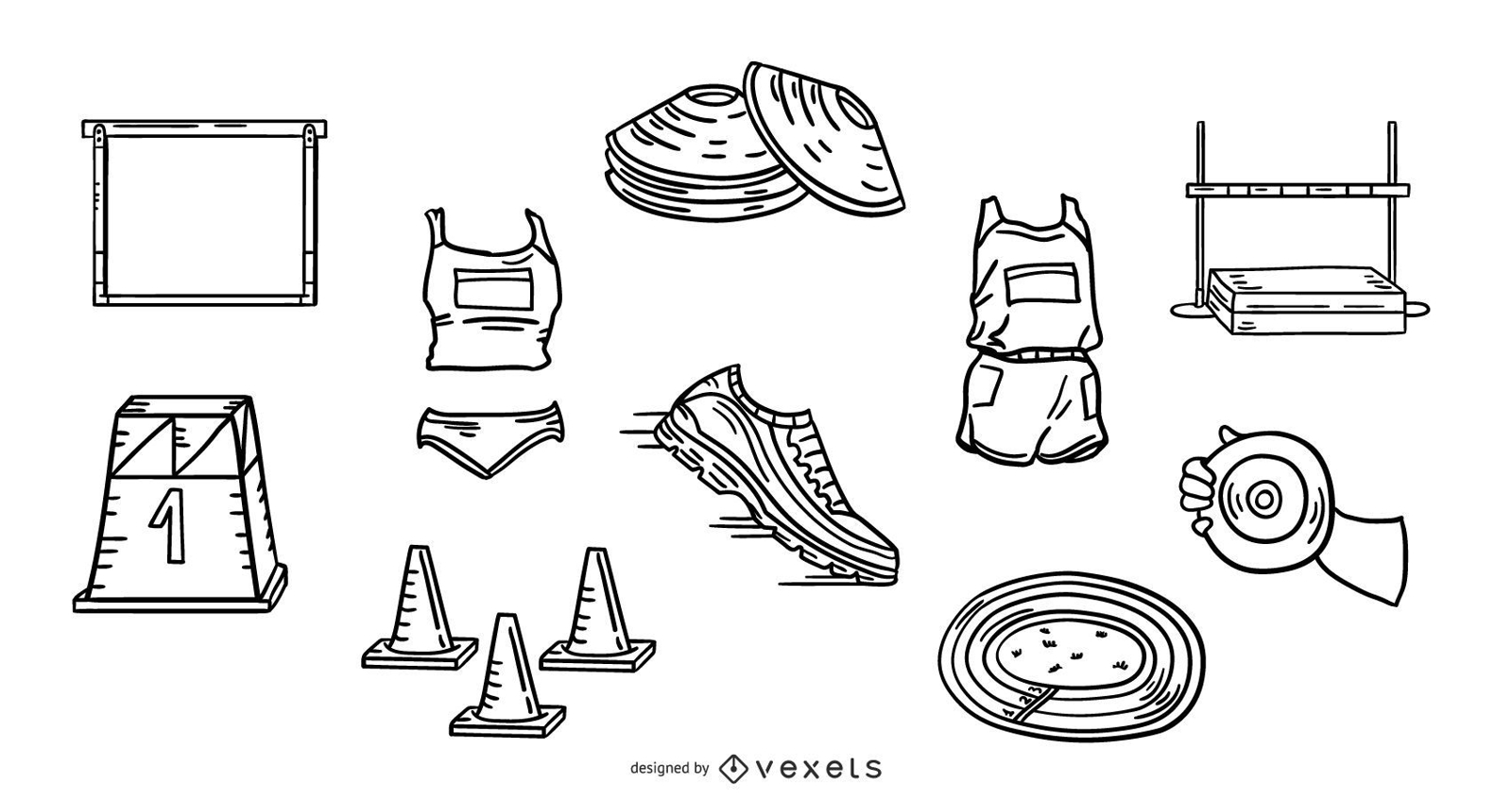 Pacote de ilustração do curso de elementos de atletismo
