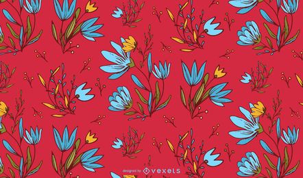 Diseño de patrón floral mexicano