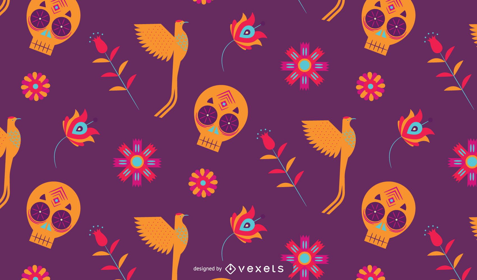 Desenho de padrão colorido mexicano