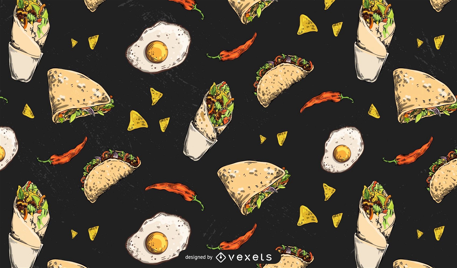 Mexican foods pattern design