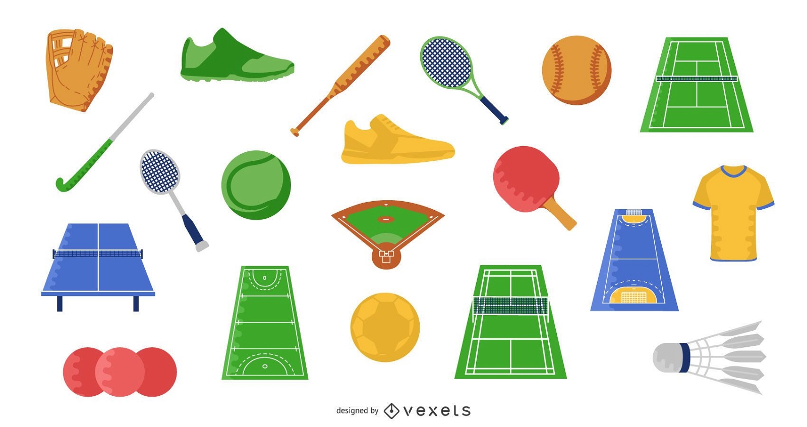 Sport Flat Elements Illustration Set