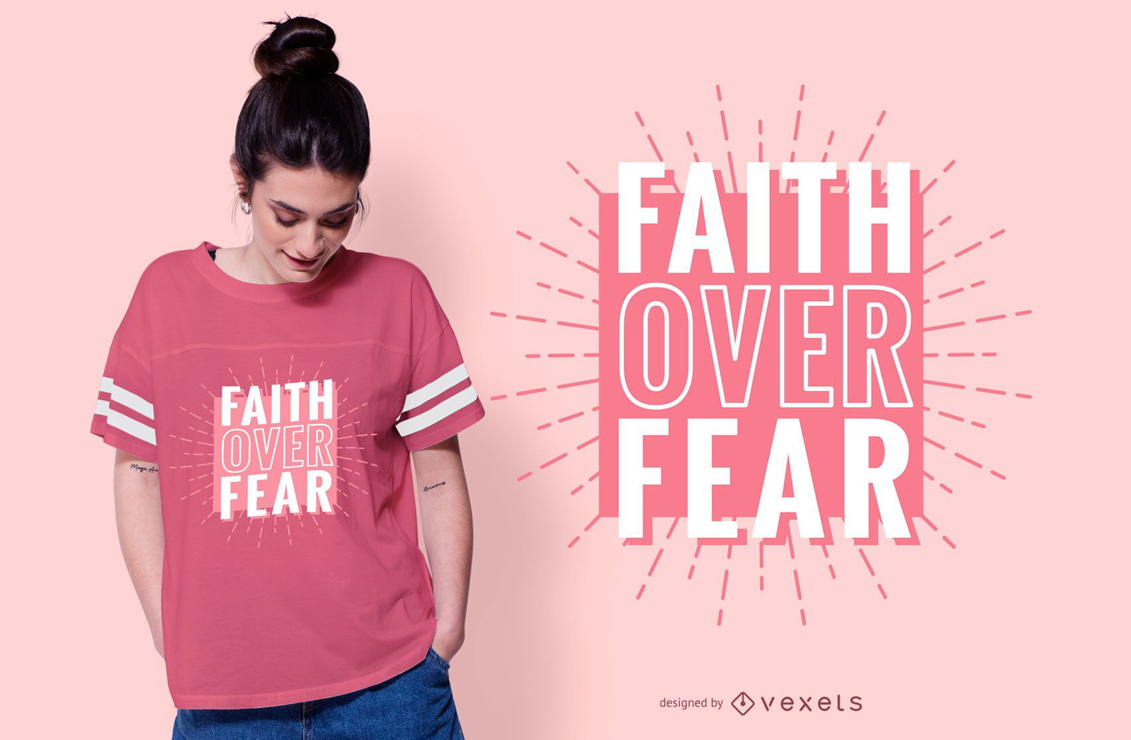 Diseño de camiseta Faith Over Fear Quote