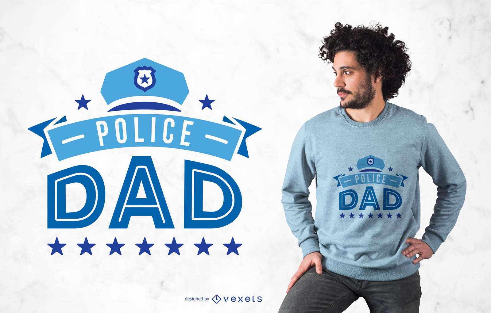 Download Diseño De Camiseta Police Dad - Descargar Vector