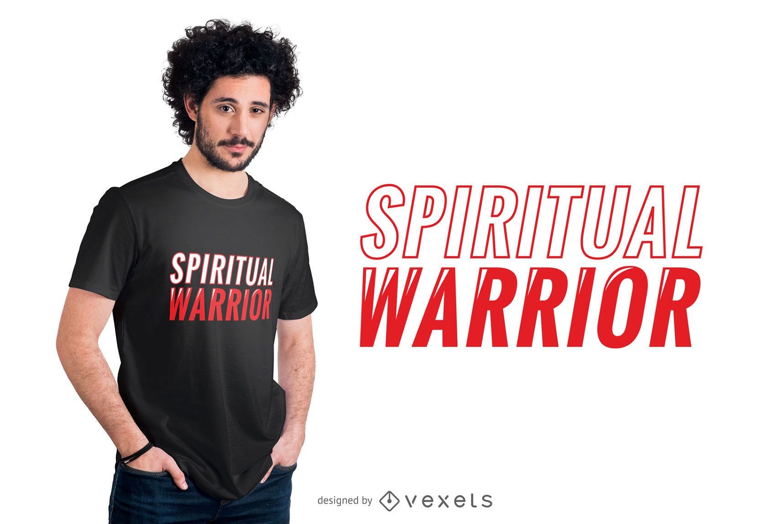 Design de camiseta com cita??o de guerreiro espiritual