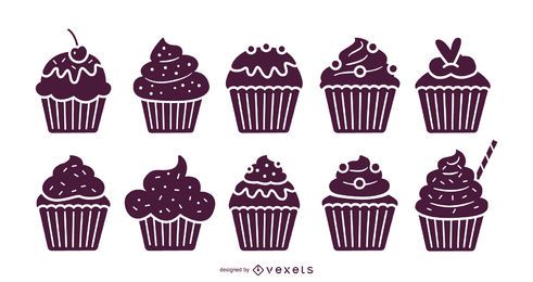 Cupcakes illustration set