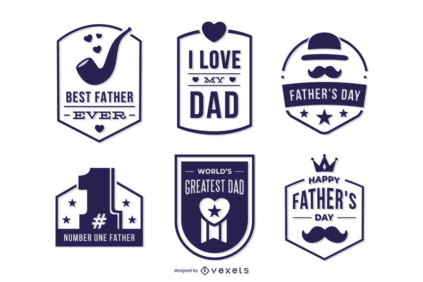 Father's day badge set Father's day badge set