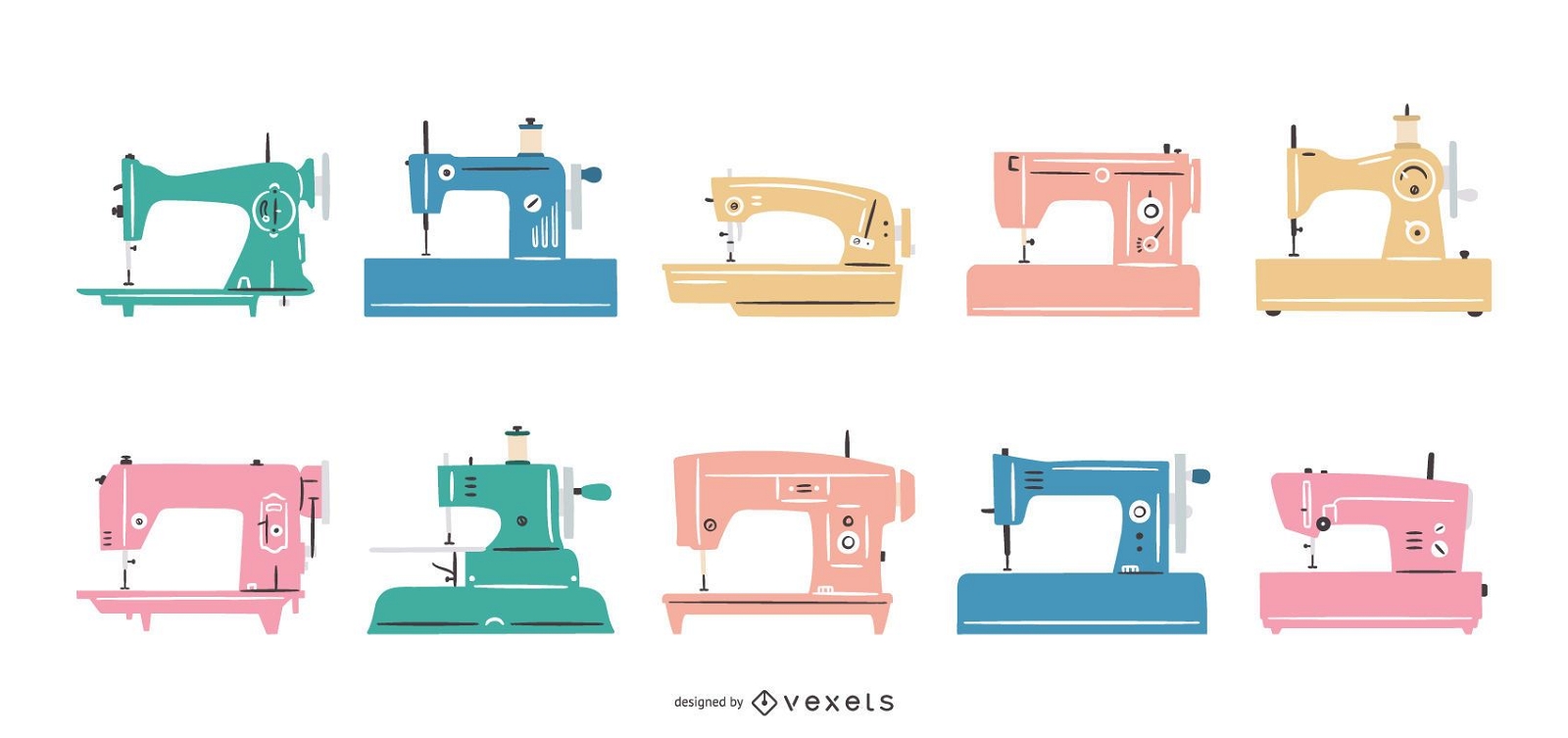 Colección de máquinas de coser planas
