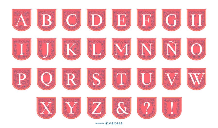 Spring alphabet banner set Spring alphabet banner set
