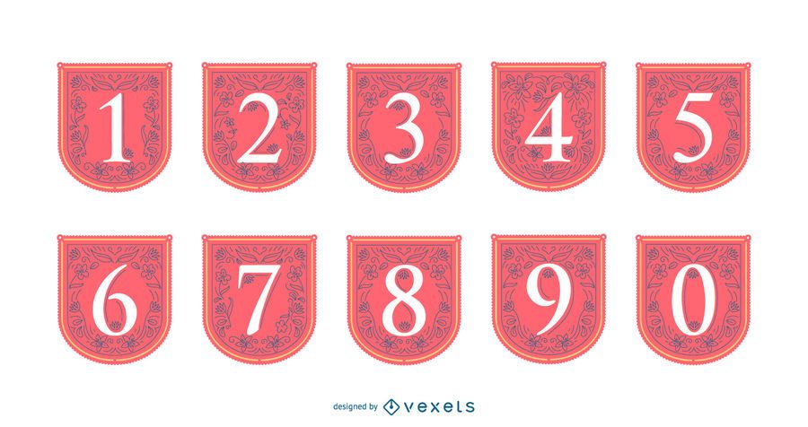 Spring numbers banner set Spring numbers banner set