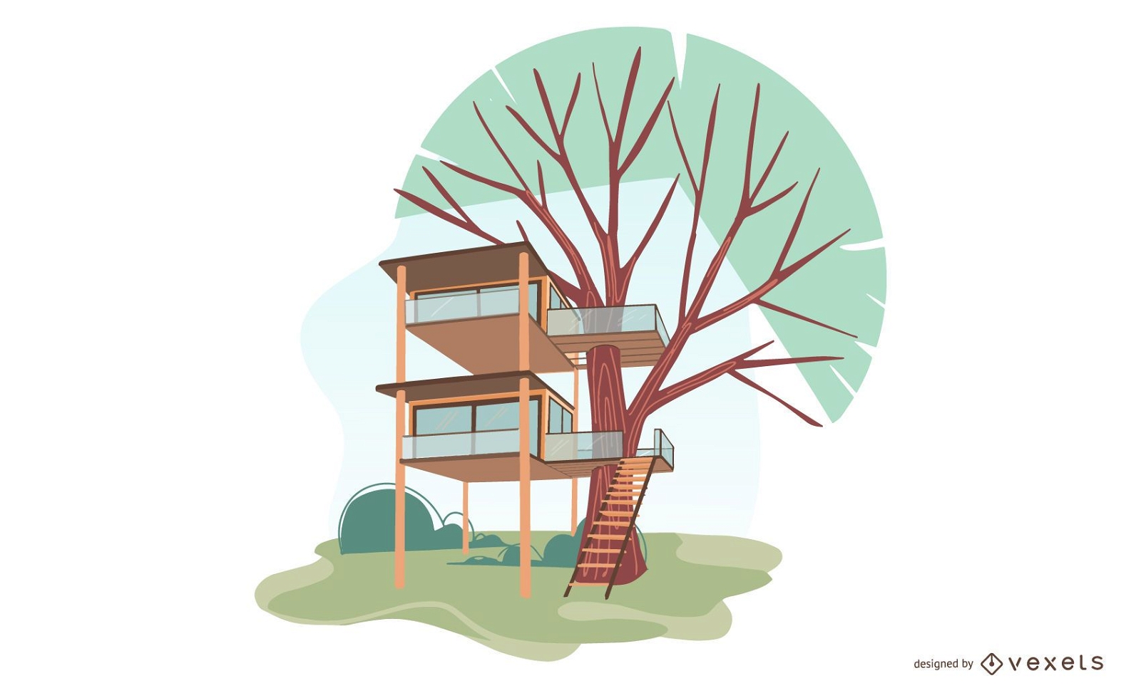 Diseño de ilustración de la casa del árbol