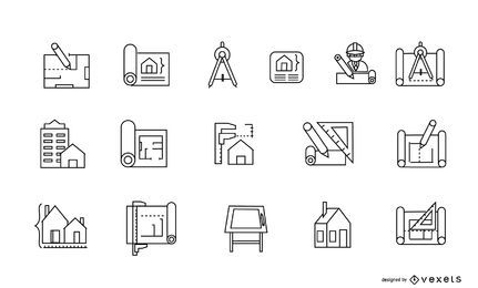 Conjunto de ícones de arquitetura