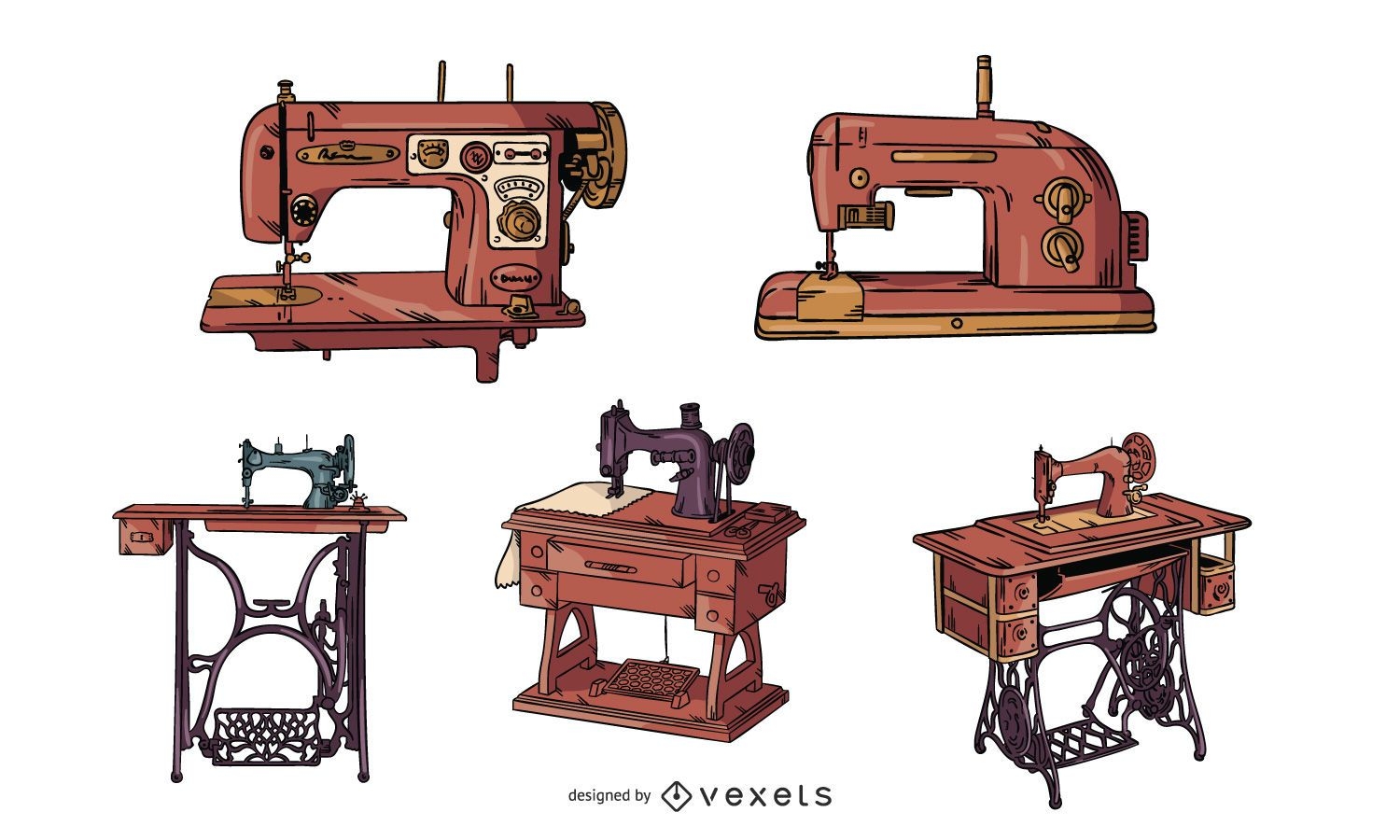 Conjunto de máquinas de coser vintage