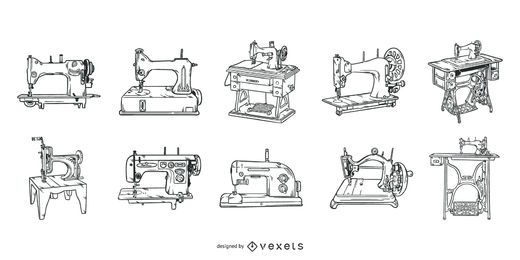 Old sewing machines stroke set Old sewing machines stroke set