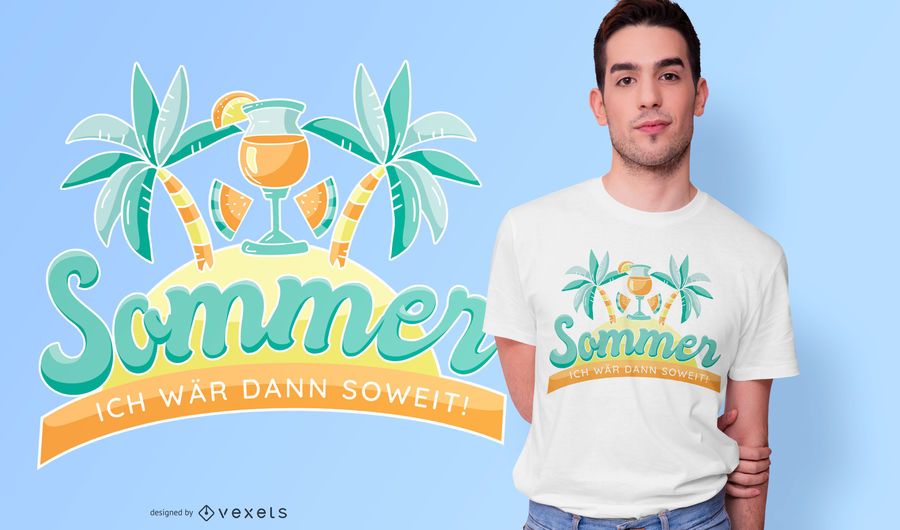 Projeto alemão do t-shirt das citações do verão Projeto alemão do t-shirt das citações do verão