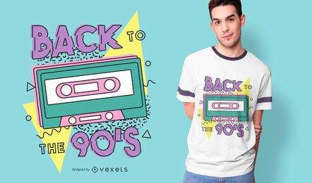 De volta ao design retro do t-shirt dos anos 90 De volta ao design retro do t-shirt dos anos 90