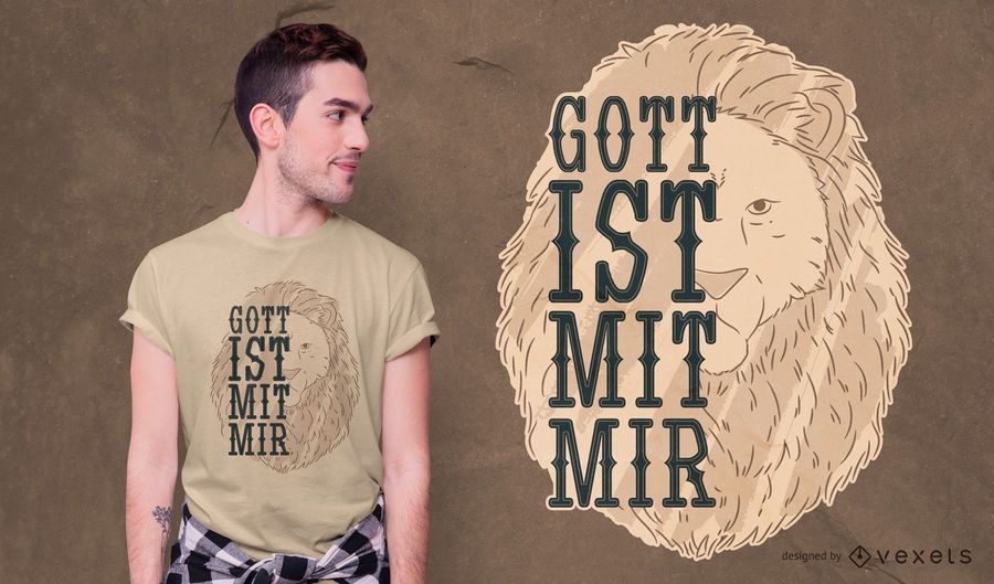 Lion German Quote T-shirt Design Lion German Quote T-shirt Design