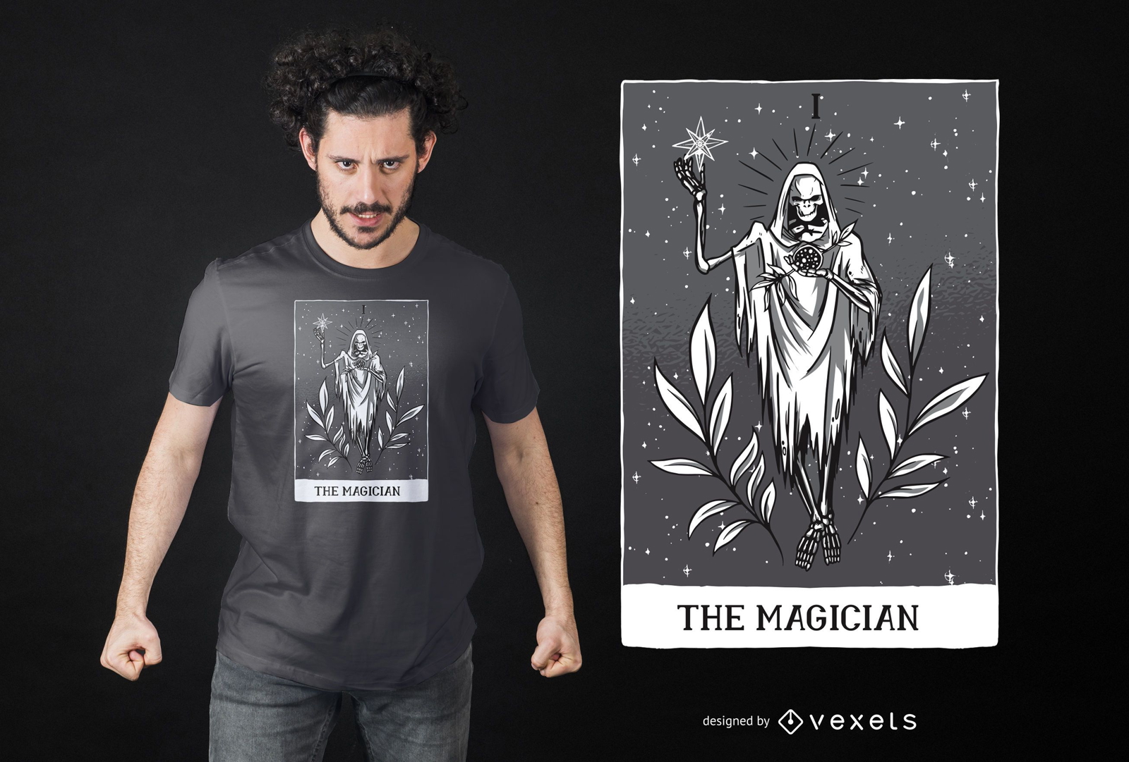 Dark Tarot Card The Magician T-shirt Design