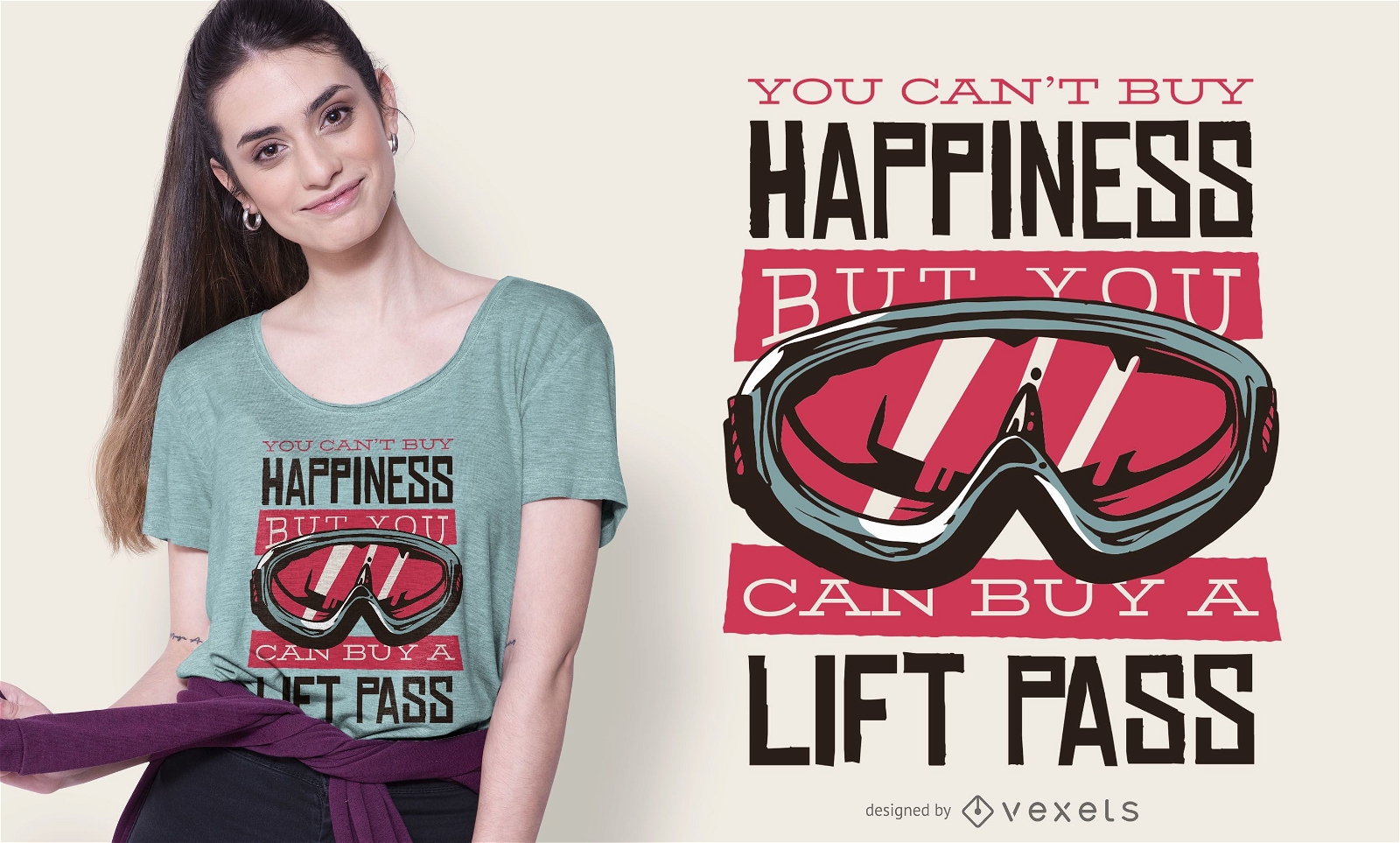 Lift pass quote t-shirt design