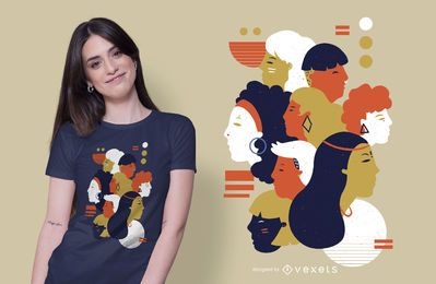 Diseño abstracto de camiseta de personas