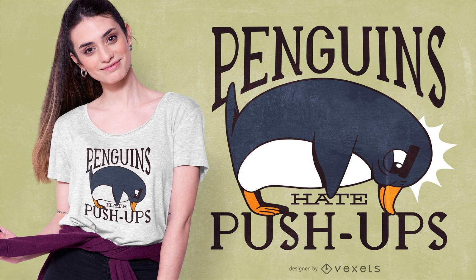 Penguin funny quote t-shirt design