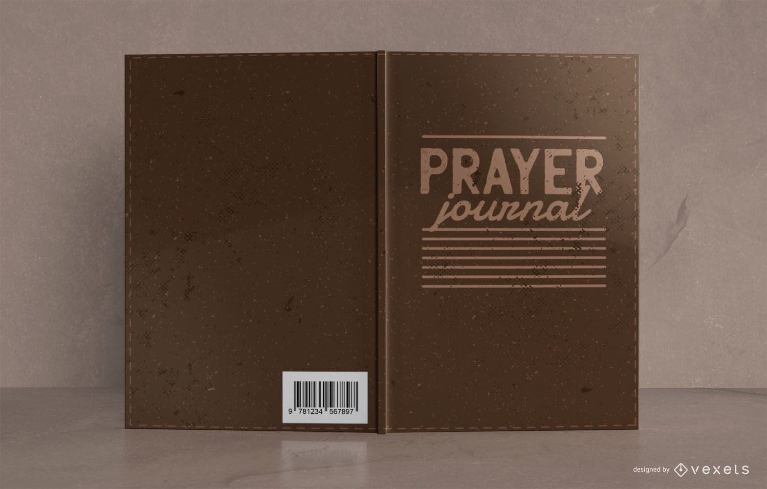 Design da capa do livro do diário de oração em estilo couro