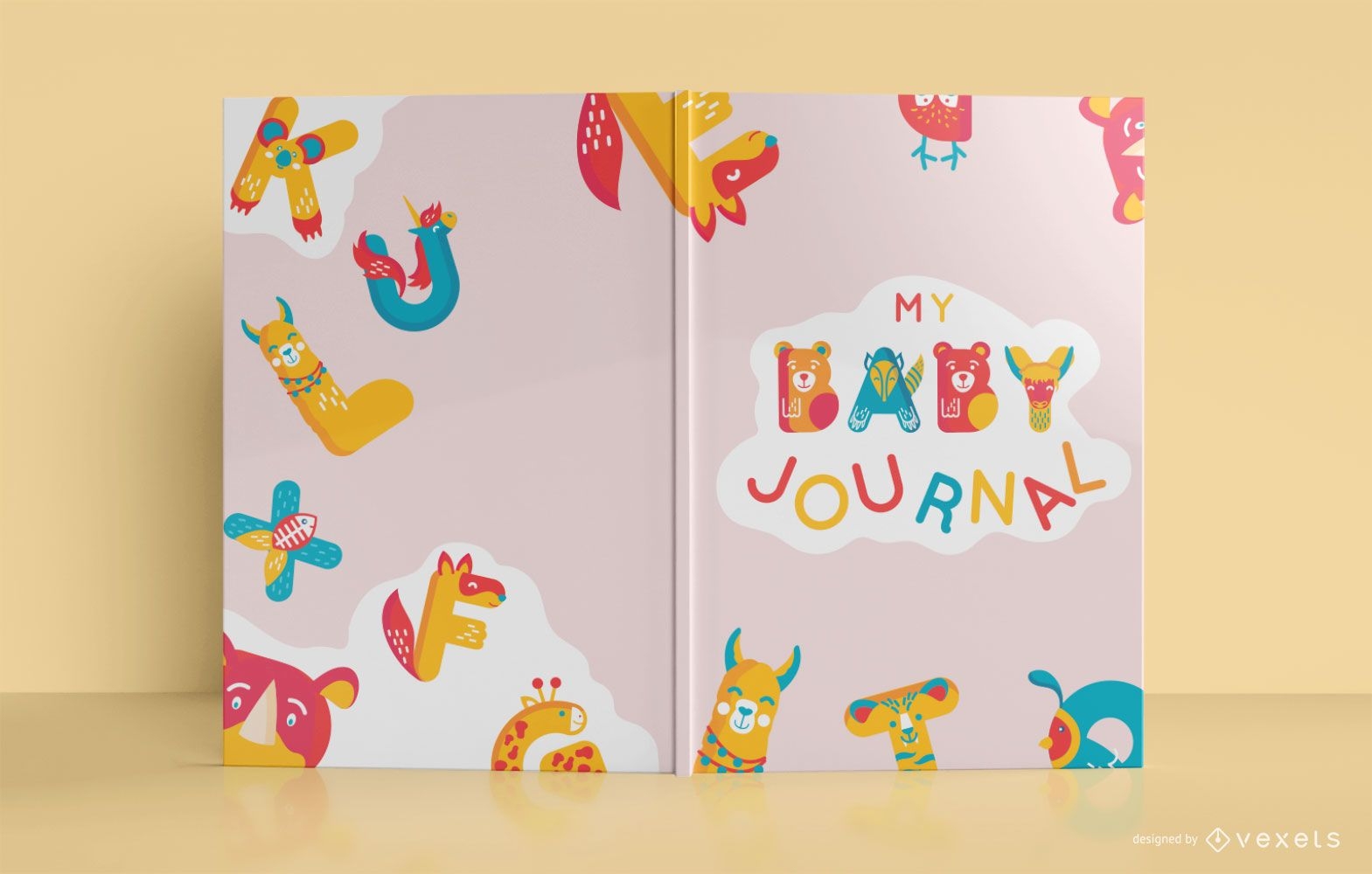 Niedliches Baby-Tagebuch-Buchcover-Design