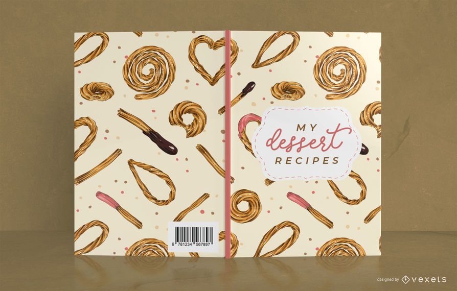 Dessert Recipe Book Cover Design - Vector Download