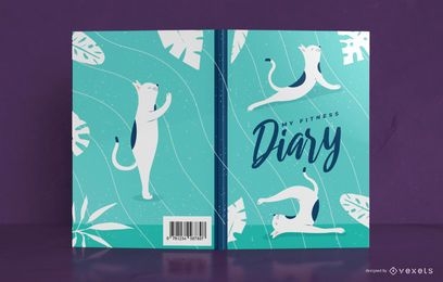 Yoga cat Diary Book Cover Design