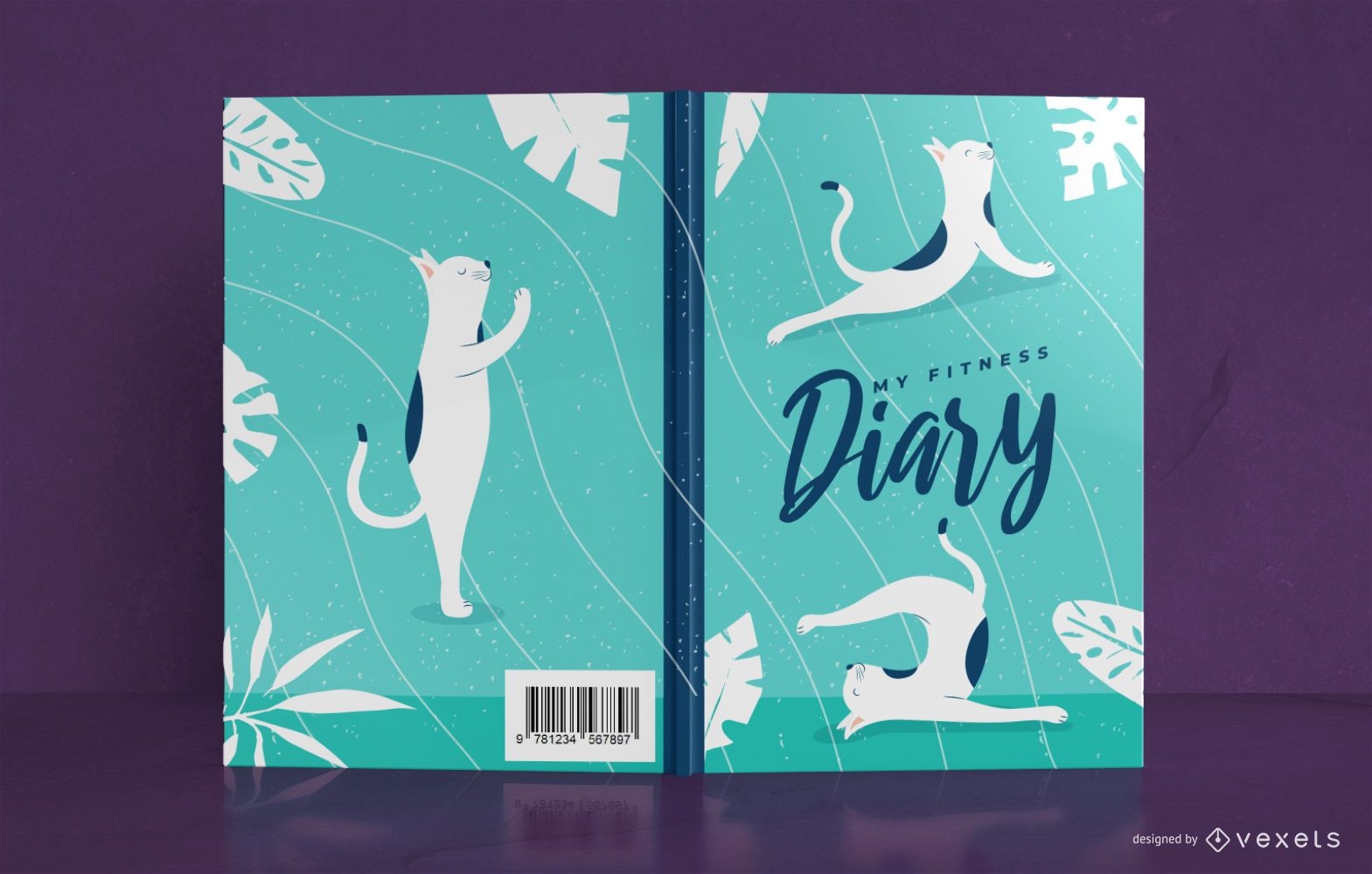 Yoga Katze Tagebuch Buchcover Design
