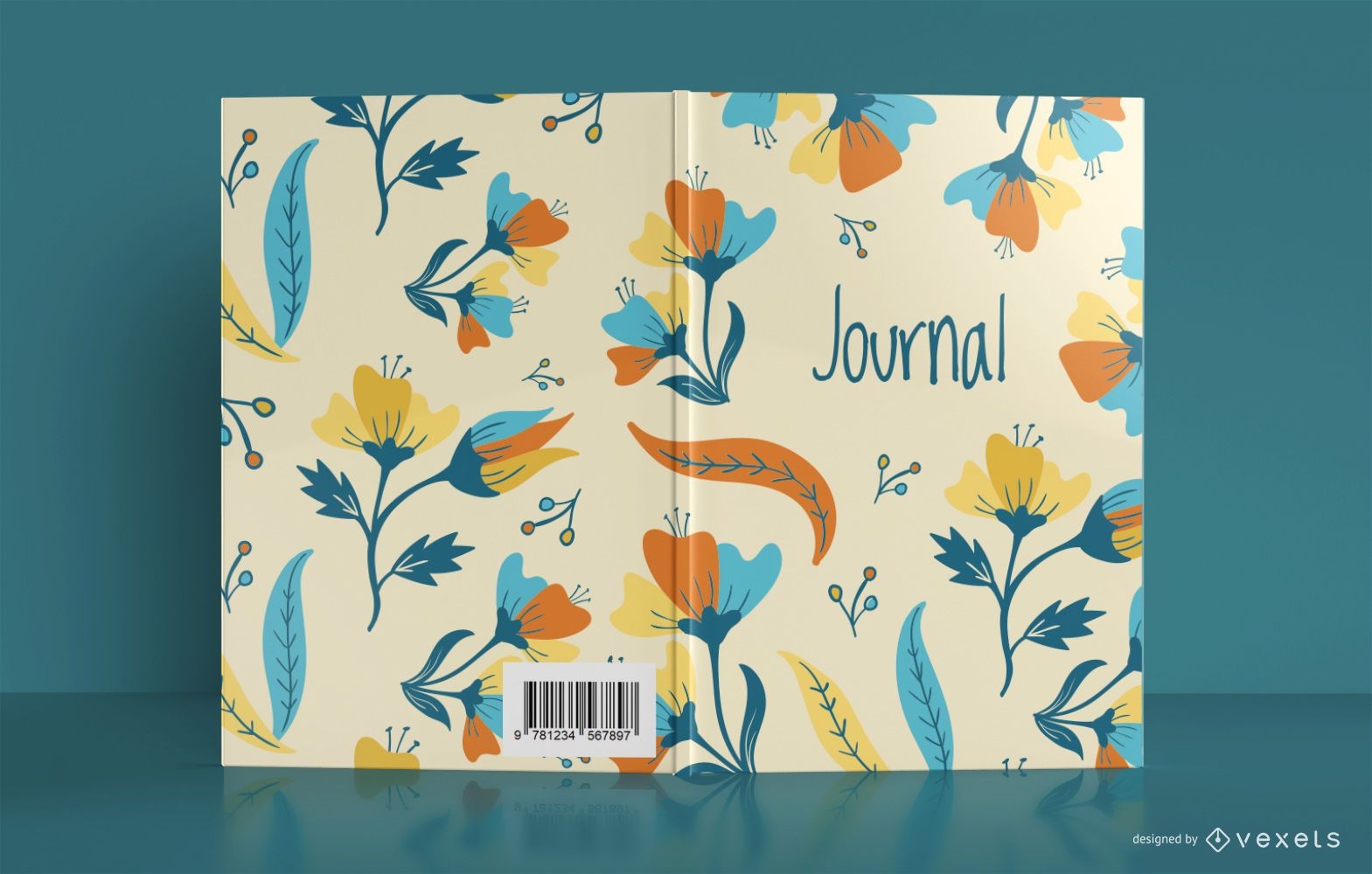Flower Journal Book Cover Design Vector Download