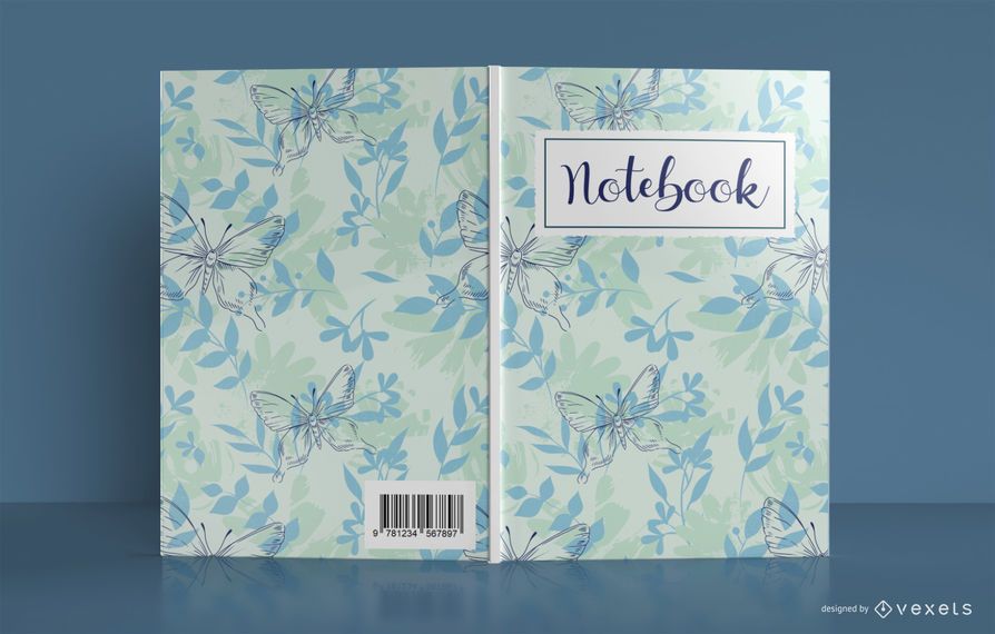 Floral Butterfly Notebook Book Cover Design Floral Butterfly Notebook Book Cover Design