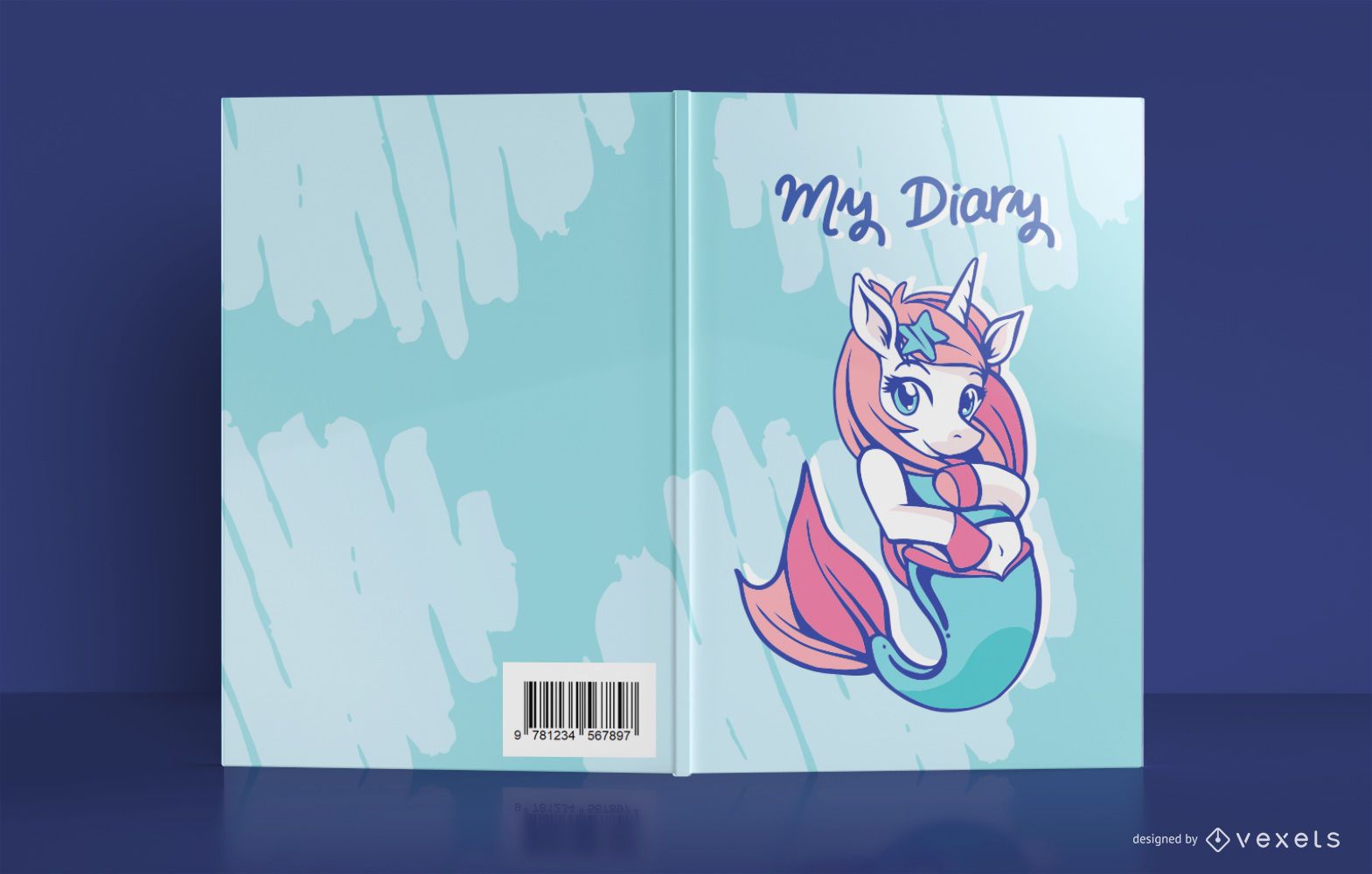 Unicorn Mermaid Diary Cover Design