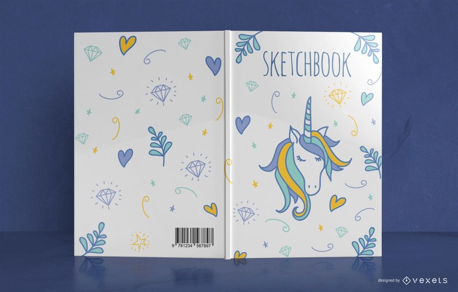 Unicorn Doodle Book Cover Design Unicorn Doodle Book Cover Design