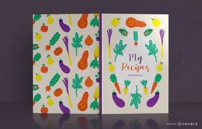 Design de capa de livro de receitas de vegetais