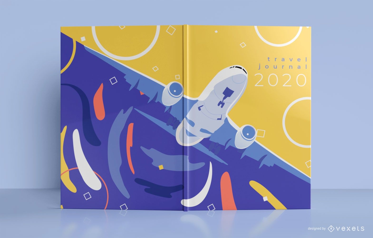 Design de capa de livro de viagem de avião