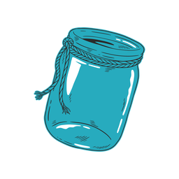 Blaues Glas Hand gezeichnet Blaues Glas Hand gezeichnet