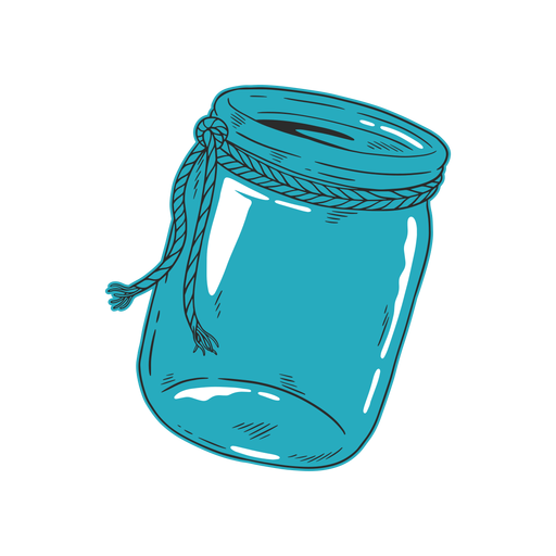 Blaues Glas Hand gezeichnet PNG-Design