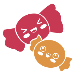 Candy Kawaii zwei Bonbons PNG-Design