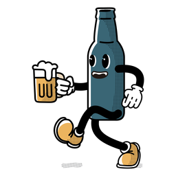 Botella de oktoberfest de personajes Diseño PNG