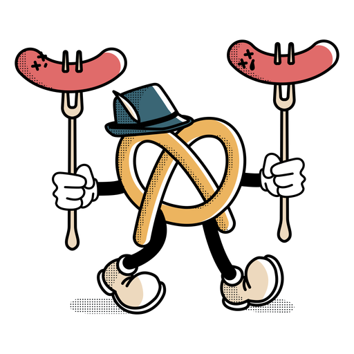 Pretzel de oktoberfest de personagem Desenho PNG