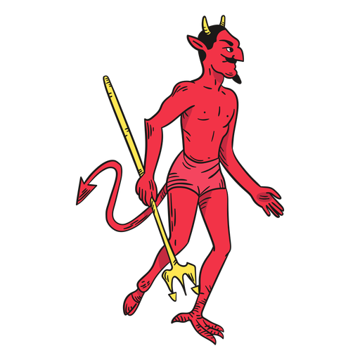 Character red devil PNG Design