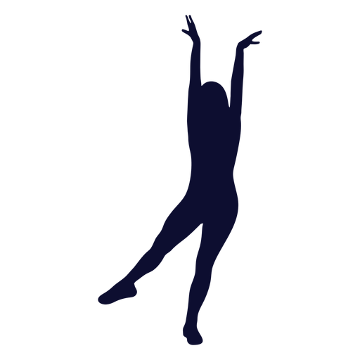 Dancing silhouette girl PNG Design
