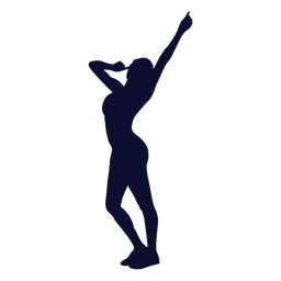 Dancing silhouette woman PNG Design